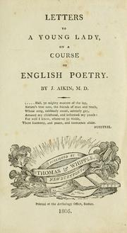Cover of: Letters to a young lady on a course of English poetry by John Aikin