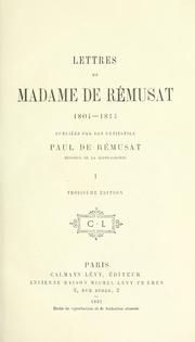 Cover of: Lettres de Madame de Rémusat, 1804-1814