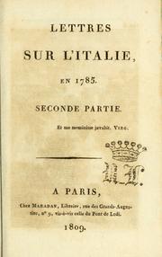 Lettres sur l'Italie, en 1785 by Charles-Marguerite-Jean-Baptiste Mercier Dupaty