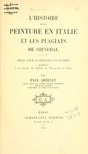 Cover of: histoire de la peinture en Italie et les plagiats de Stendhal.