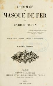 Cover of: homme au masque de fer