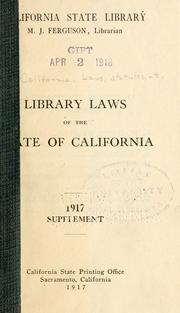 Cover of: Library laws of the state of California. by California.