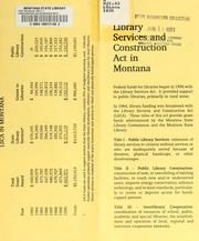 Cover of: Library Services and Construction Act in Montana. by 