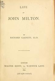 Cover of: Life of John Milton. by Richard Garnett