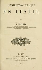 Cover of: L' instruction publique en Italie. by Celestin Hippeau