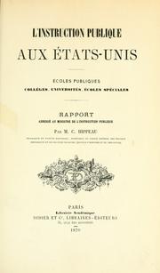 Cover of: L' instruction publique aux Etats-Unis by Celestin Hippeau