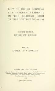 Cover of: List of books forming the reference library in the reading room of the British museum. by British Museum