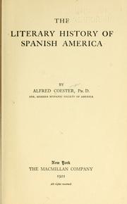 Cover of: The literary history of Spanish America by Coester, Alfred