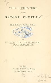 Cover of: The literature of the second century by Frederick R. Wynne