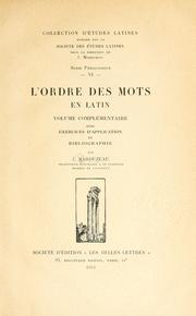 Cover of: ordre des mots dans la phrase latine.