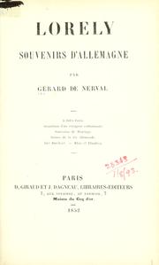 Cover of: Lorely by Gérard de Nerval