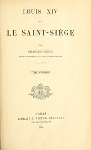 Cover of: Louis 14 et le Saint-Siège.