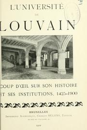 Cover of: L'Université de Louvain by 