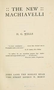 Cover of: The new Machiavelli. by H. G. Wells