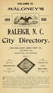 Cover of: Maloney's ... Raleigh, N.C. city directory by 