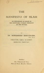 Cover of: The manifesto of Islam by Muhammad Rafiuddin