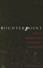 Cover of: Counterpoint: A Species Approach Based on Schenker's Counterpoint
