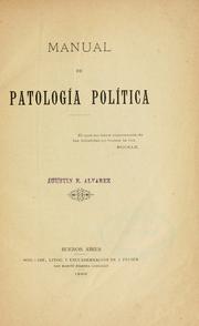 Cover of: Manual de patología política. by Agustín Alvarez
