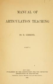 Manual of articulation teaching by D. Greene