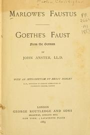 Cover of: Marlowe's Faustus: Goethe's Faust