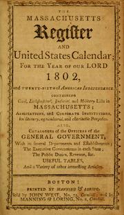 Cover of: The Massachusetts register and United States calendar for the year of our Lord ...