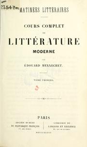 Cover of: Matinées littéraires: cours complet de littérature moderne
