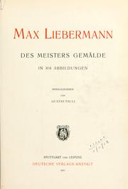 Cover of: Max Liebermann: des Meisters Gemälde.