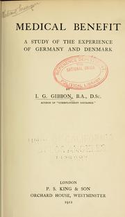 Cover of: Medical benefit | Gibbon, Gwilym Sir