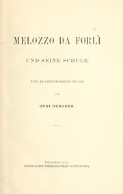 Cover of: Melozzo da Forli und seine Schule. by Onni Okkonen