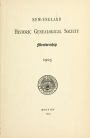 Cover of: Membership, 1903.