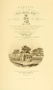 Cover of: Memoirs of the life of the late John Mytton: Esq. of Halston, Shropshire ... with notices of his hunting, shooting, driving, racing, eccentric and extravagant exploits