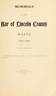 Cover of: Memorials of the bar of Lincoln County, maine, 1760-1900 by Rufus King Sewall