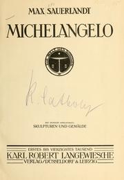 Cover of: Michelangelo