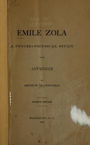 Cover of: Émile Zola by Arthur MacDonald