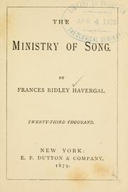 The ministry of song by Frances Ridley Havergal