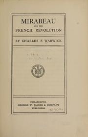 Cover of: Mirabeau and the French revolution