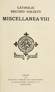 Cover of: Miscellanea