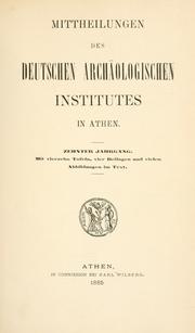Cover of: Mitteilungen des Deutschen Archäologischen Instituts, Athenische Abteilung. 10, 1885 by Deutsches Archäologisches Institut, Athenische Abteilung