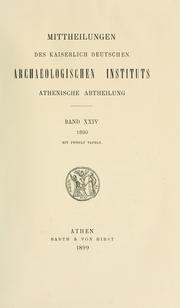 Cover of: Mitteilungen des Deutschen Archäologischen Instituts, Athenische Abteilung. by Deutsches Archäologisches Institut, Athenische Abteilung