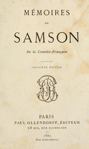Cover of: M©moires de Samson, de la Com©die-fran©aise.