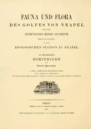 Cover of: Monographie der Echiuriden des Golfes von Neapel by Fritz Baltzer