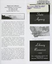 Cover of: Montana state agency library resources by 