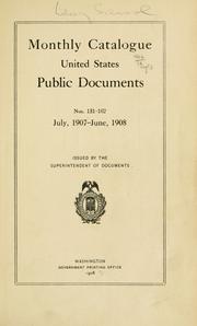 Cover of: Monthly catalog of United States Government publications. by United States. Superintendent of Documents