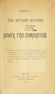 Cover of: The Munson method of power type-composition.