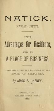 Cover of: Natick, Massachusetts. by Amos P. Cheney