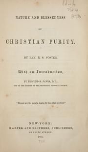 Cover of: Nature and blessedness of Christian purity.