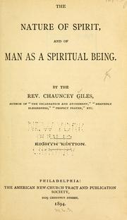 Cover of: The nature of spirit: and of man as a spiritual being