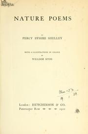 Cover of: Nature poems. by Percy Bysshe Shelley