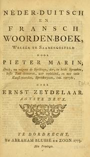 Cover of: Néder-Duitsch en Fransch woorden-boek by Pieter Marin