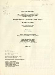 Cover of: Neighborhood statistical area series, city of Boston, Jamaica Plain 1990 population and housing tables, u. S. Census summary tape file 3 "29 page profile". by Boston Redevelopment Authority